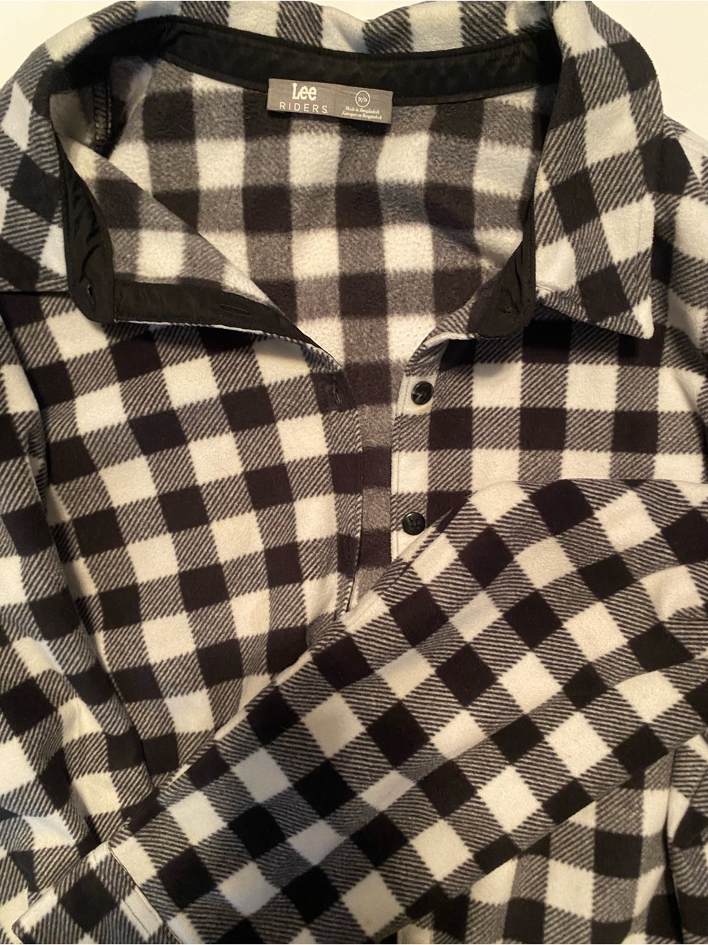 Lee Riders Black and White Check Flannel Shirt oversize fall pumpkin spice
